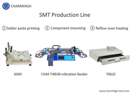 T962C γραμμή παραγωγής 3040 φούρνων SMT επανακυκλοφορίας επιλογή και θέση επιτραπέζιων κορυφών εκτυπωτών Chmt48vb διάτρητων