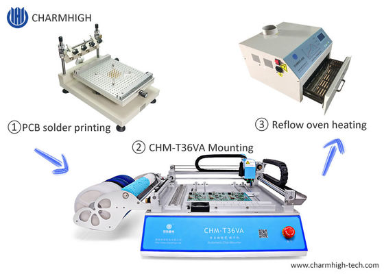 Μικρός εκτυπωτής διάτρητων γραμμών SMT/επιλογή CHMT36VA και μηχανή θέσεων/φούρνος 420 επανακυκλοφορίας