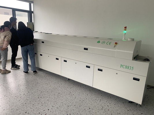 PC8835 Αυτοματοποιημένη σιδηροδρομική γραμμή + έλεγχο PC Απαλλαγμένος από μόλυβδο φούρνος 8 temp Ζώνες μηχανή συγκόλλησης