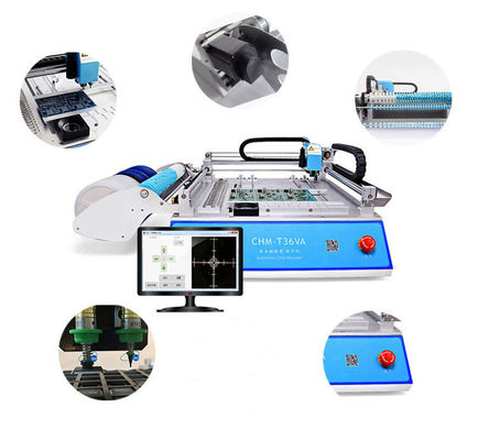2 κεφαλές 29 τροφοδοσίες CHMT36VA SMD Pick and Place Machine + δύο κάμερες CCD + εξωτερικό υπολογιστή