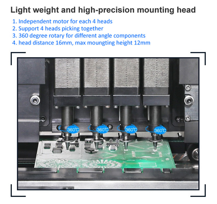 Charmhigh Πίνακας πάνω από το τραπέζι SMT Pick and Place Machine 4 κεφαλές 50 τροφοδοσίες High-end