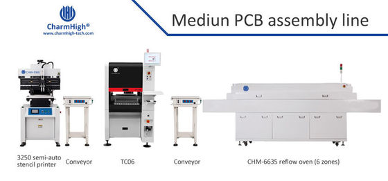 Semi-auto SMT Assembly Line with 6-Head TC06 Pick and Place