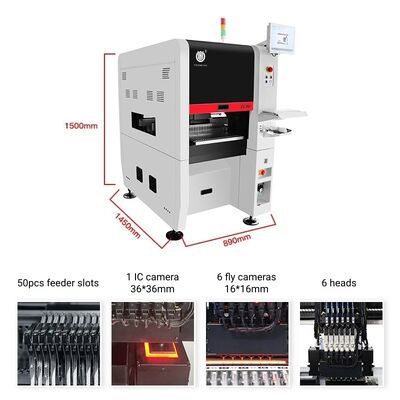 Μπεστ Σέλερ 6 κεφαλές TC06 Pick and Place Machine Φρέμα χυτοσιδή SMT Τσιπ Μόντερ