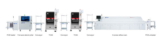 Μπεστ Σέλερ 6 κεφαλές TC06 Pick and Place Machine Φρέμα χυτοσιδή SMT Τσιπ Μόντερ