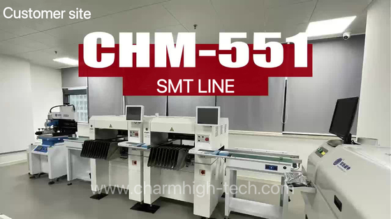 Μικρή και μεσαία γραμμή SMT με εκτυπωτή 3250 Stecnil CHM-551 SMT Pick and Place Machine 830 Reflow Oven