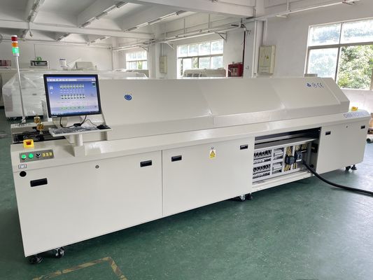 CHM-PC850 Χωρίς μόλυβδο Μεγάλος φούρνος επαναρρόφησης 8 ζώνες πλήρης αυτόματος σιδηρόδρομος + PC ελέγχου 3150x500mm