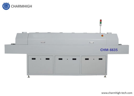 CHM-6635 Φούρνος Αναθέρμανσης 6 Ζωνών Θερμοκρασίας (πάνω6+κάτω6) 2200*350mm Μηχανή Συγκόλλησης Αναθέρμανσης SMT